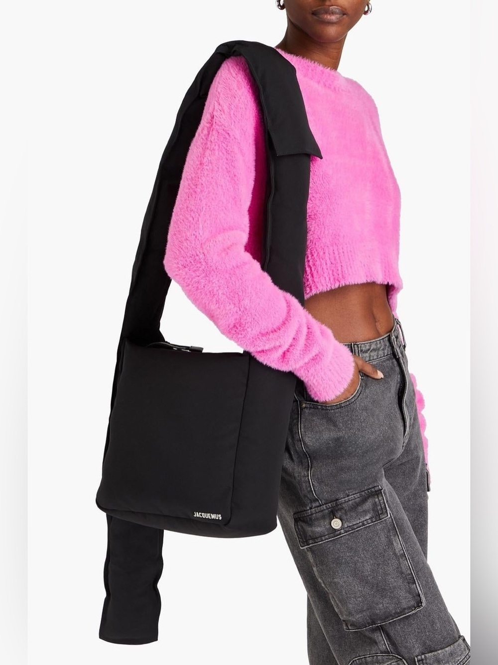 Jacquemus Black Padded Shoulder Bag le cuscinu messenger tote sleek rare soldout